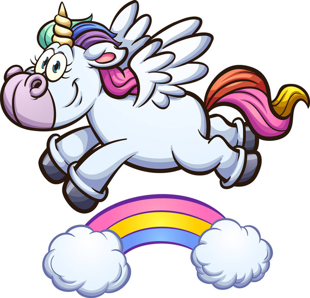 Rainbow unicorn - Vector, Image