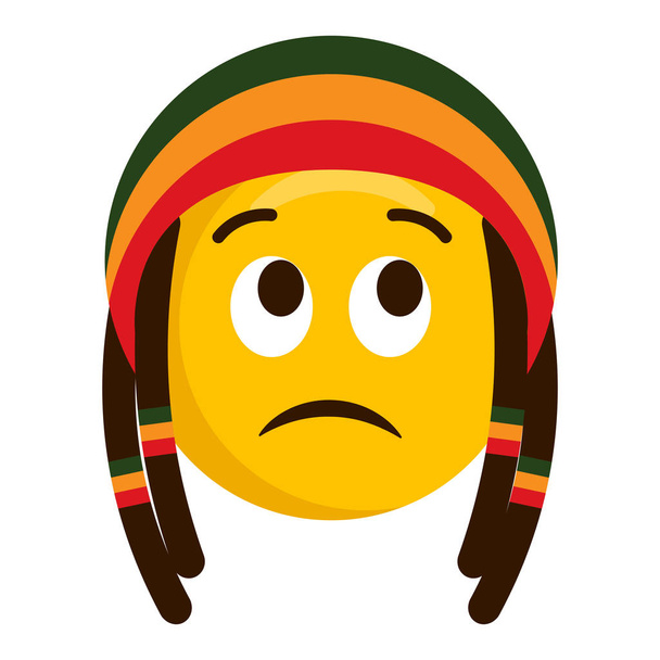 Denken emoji met een reggae hoed - Vector, afbeelding