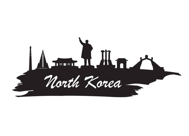 Північна Корея Орієнтир глобальному подорожей і подорож фоновий рисунок тло. - Вектор, зображення