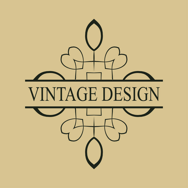 Vintage ornate logo - Vector, afbeelding