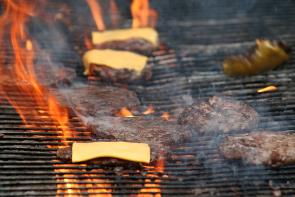 Cheese Burgers on the Grill - Photo, Image