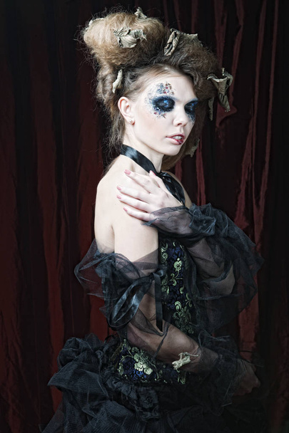 Woman with creative make up. Halloween theme.  - Foto, Imagem
