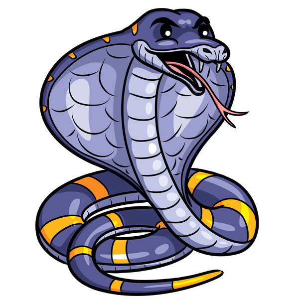 Illustration of cute cartoon cobra. - Vector, Image