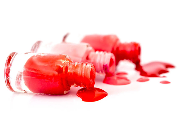 Close up bottles of the color bright fashion  polish , cosmetics - Photo, Image
