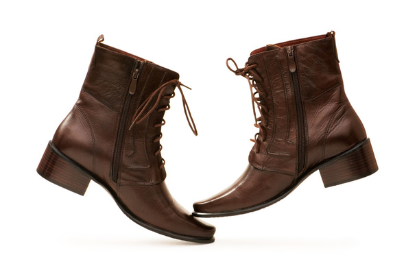 Brown boots isolated on the white - Photo, Image
