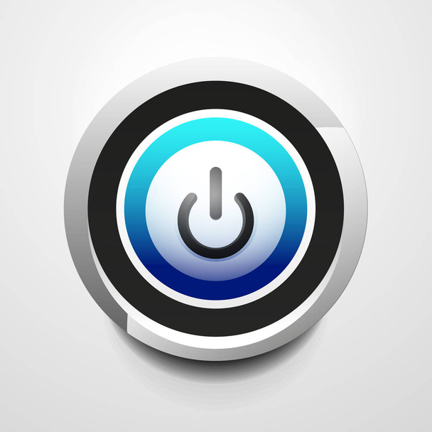 Power button technology logo, digital art techno concept, on off icon - ベクター画像
