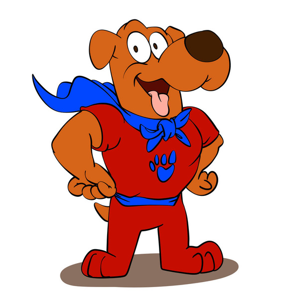 Super chien rouge avec une cape
 - Photo, image
