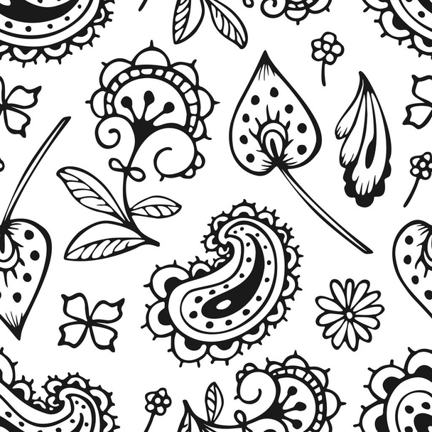seamless pattern with paisley - Vector, afbeelding