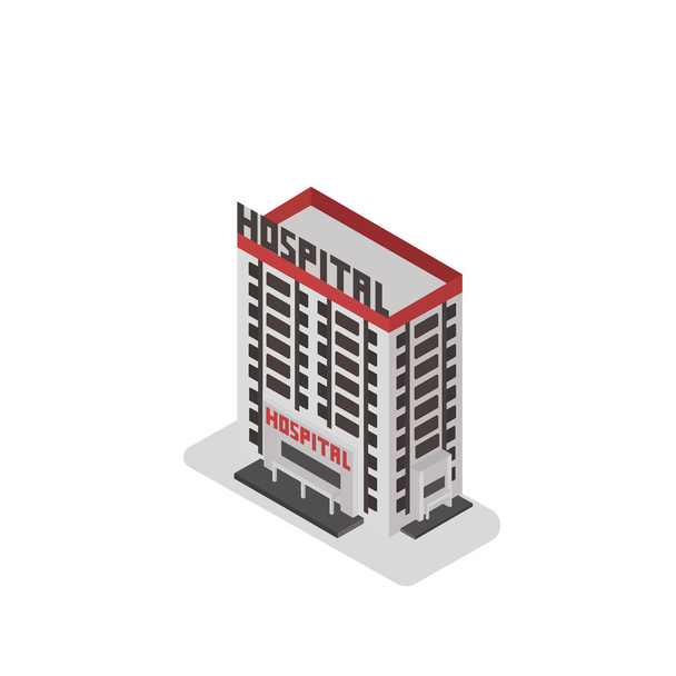 Isometric hospital building - Vector, Image