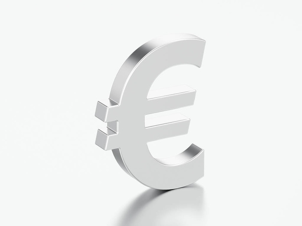 3D illustration silver uero money  - Photo, Image
