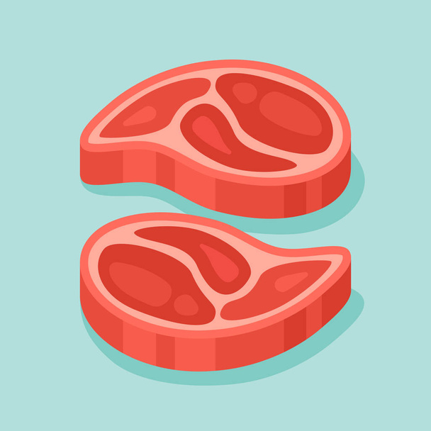 Raw meat steaks. Vector illustration. - Vector, Image