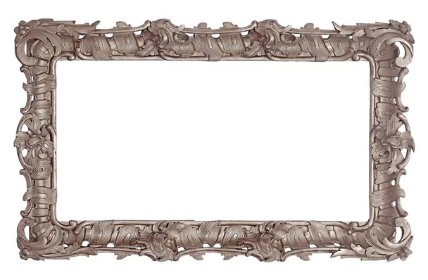 Zilveren frame voor schilderijen, spiegels of foto - Foto, afbeelding
