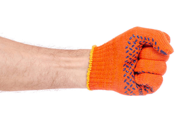 Male hands in working build gloves - Foto, Bild