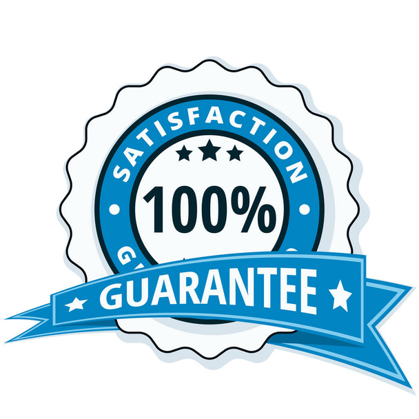 illustration vectorielle design de bleu 100 % garantie de satisfaction icône avec ruban bleu
 - Vecteur, image