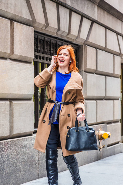 Young American businesswoman traveling, working in New York - Fotó, kép