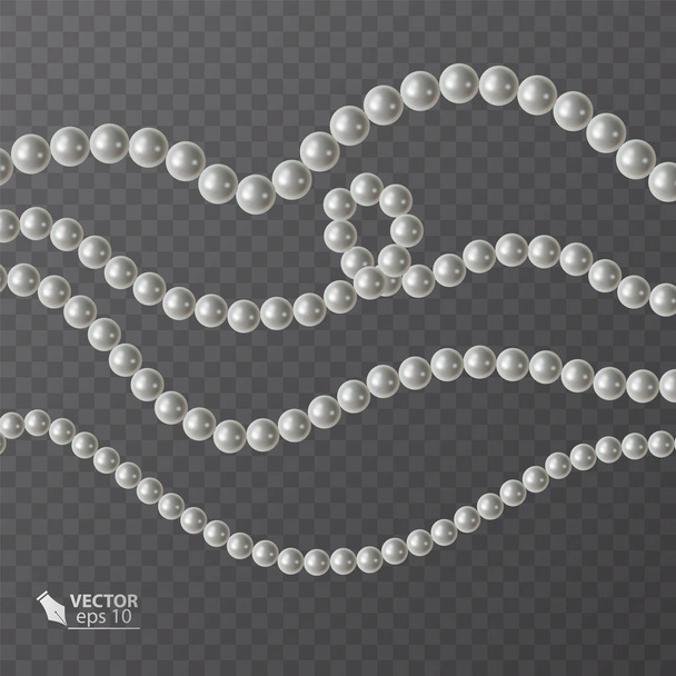 Volets réalistes de perles blanches, élément décoratif pour cartes de vœux, invitations de mariage, illustration vectorielle
 - Vecteur, image