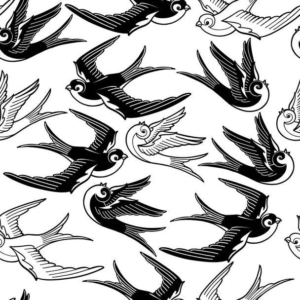 Graficzny ptaki latające - Wektor, obraz