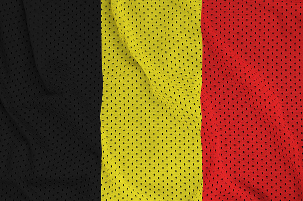 Belgische Flagge auf Polyester-Nylon-Mesh-Gewebe - Foto, Bild
