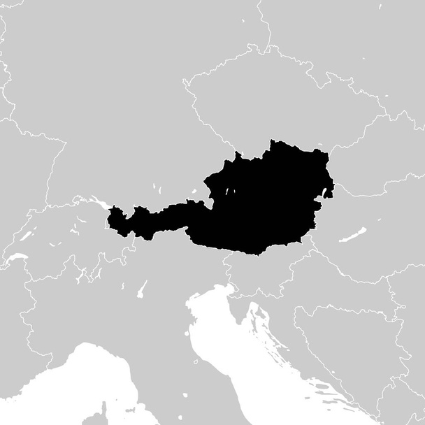 欧州近隣諸国とオーストリア - ベクター画像