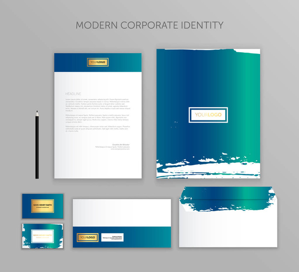 Conjunto de negócios de identidade corporativa. Design de modelo de papelaria moderna. Documentação para empresas
. - Vetor, Imagem