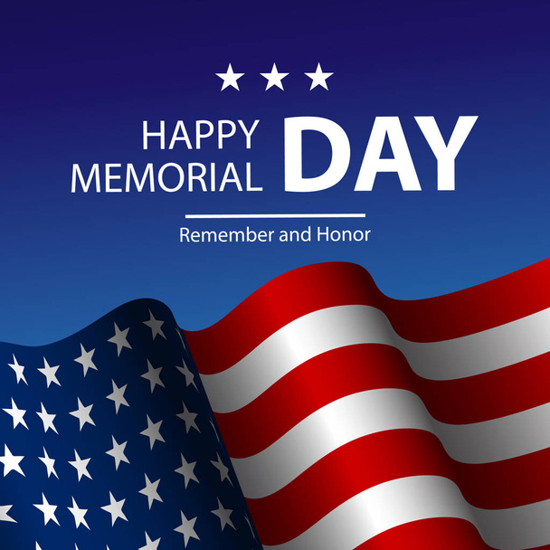 Illustration vectorielle du drapeau réaliste des États-Unis d'Amérique et du Text Memorial Day sur fond de drapeau américain
. - Vecteur, image