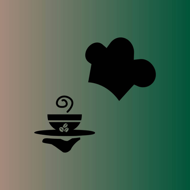waiter  with a cup of coffee. vector icon - Vector, Image