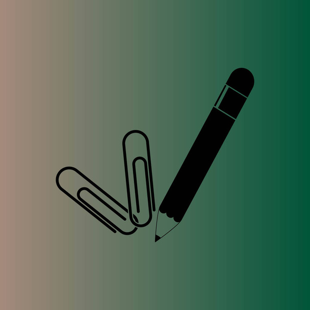 pensil and staples vector icon - Vector, Image