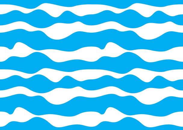 Wellen nahtloses Muster von Wasser fließenden Kurvenlinien. - Vektor, Bild