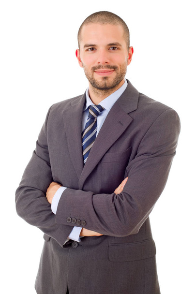 happy business man portrait isolated on white - Фото, изображение