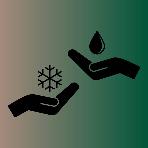 διάνυσμα εικονίδιο droplet και νιφάδα χιονιού - Διάνυσμα, εικόνα