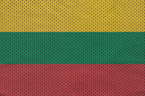 Drapeau lituanien imprimé sur une maille de sport en nylon polyester
 - Photo, image
