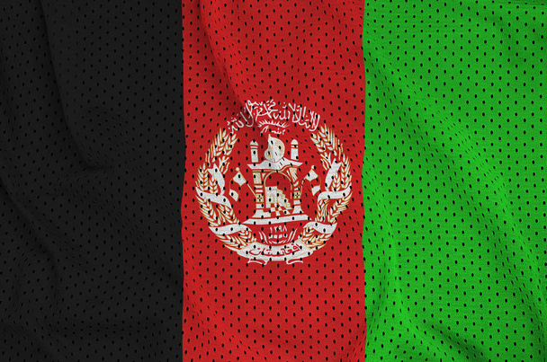 Afghanistan flag printed on a polyester nylon sportswear mesh fa - Photo, Image