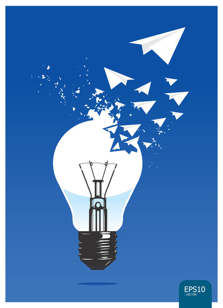 light of aircraft paper concept vector - Vector, Image