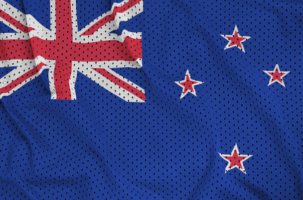 Vlag van Nieuw-Zeeland afgedrukt op een polyester nylon sportkleding mesh fa - Foto, afbeelding