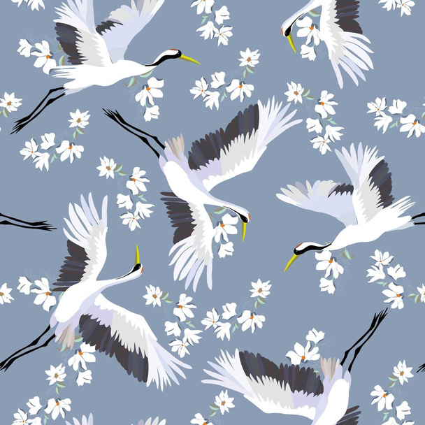 crane, pattern, vector, illustration - Vetor, Imagem