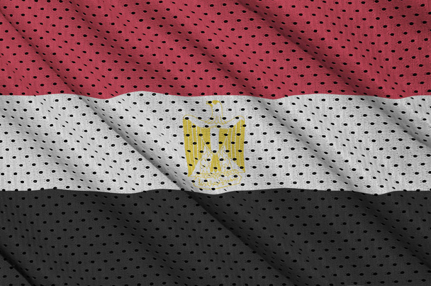 ägyptische Flagge auf einem Polyester-Nylon-Sportbekleidung-Mesh-Gewebe gedruckt - Foto, Bild