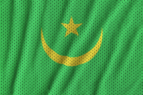 Drapeau mauritanien imprimé sur une maille de sport en nylon polyester fab
 - Photo, image