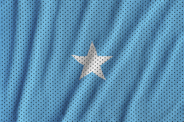 Vlag van Somalië afgedrukt op een netweefsel van polyester nylon sportkleding - Foto, afbeelding