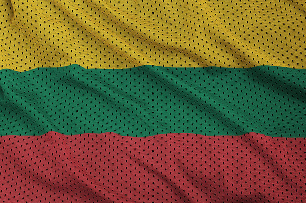 Drapeau lituanien imprimé sur une maille de sport en nylon polyester
 - Photo, image