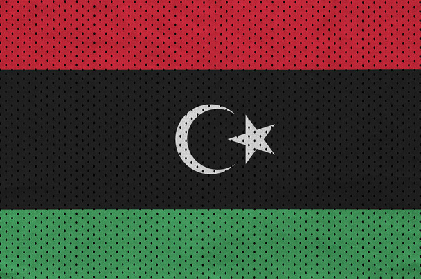 Bandera de Libia impresa en un tejido de malla de nylon deportivo de poliéster w
 - Foto, imagen