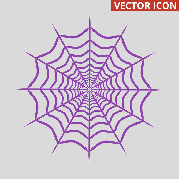 Spider web pictogram op grijze achtergrond. - Vector, afbeelding