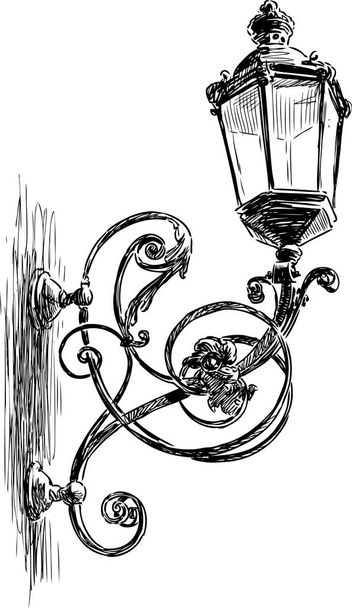 Эскиз старинного декоративного уличного фонаря
 - Вектор,изображение