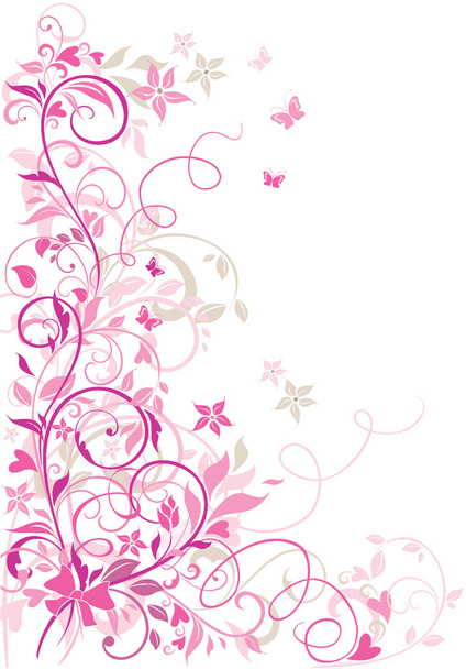 Valentijn bloemen grens - Vector, afbeelding