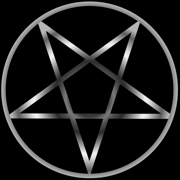 Silver pentacle - Vector, Image