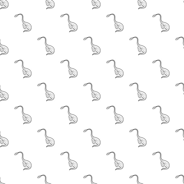 Aquatic dinosaur pattern vector seamless - Вектор,изображение