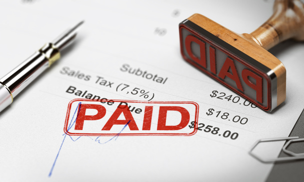 Paid Invoice, Debt or Invoice Collection Concept - Photo, Image