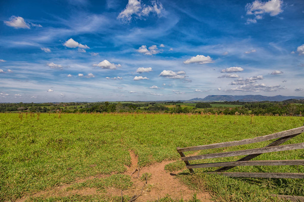 Pastureland in Paraguay overlooking the Ybytyruzu Mountains. - Photo, Image
