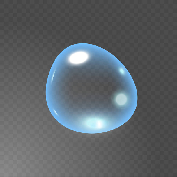 Transparent Realistic Soap bubble with glares and shadow. Transparency only in vector file - Vector, Image