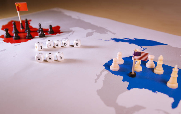 EE.UU. y China concepto de guerra comercial
 - Foto, imagen