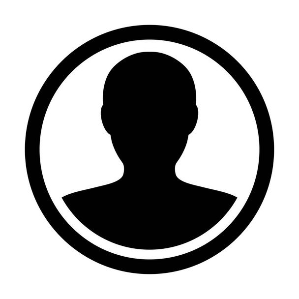 Gebruiker pictogram Vector mannelijke persoon symbool profiel cirkel Avatar teken in platte kleur Glyph Pictogram afbeelding - Vector, afbeelding